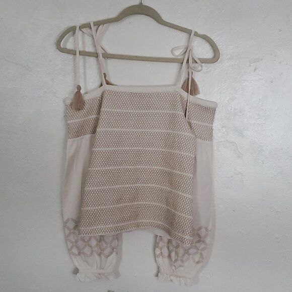 INC Vacay Shop Off The Shoulder Top with Balloon Sleeves & Embroidery Size S - Picture 12 of 13